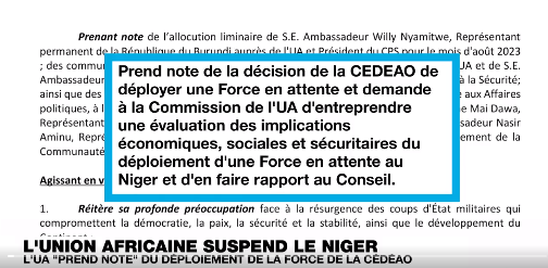 Actualités Niger : L'Algérie refuse le survol de son territoire pour une intervention au Niger