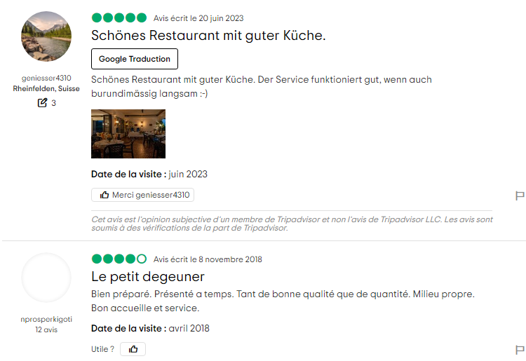 Avis TRIPADVISOR Chez André  Bujumbura