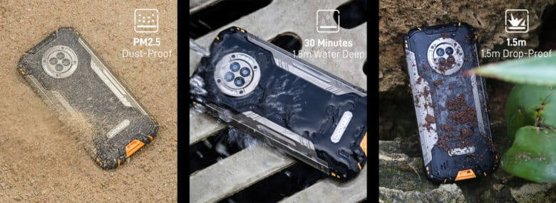 Le smartphone d’extérieur robuste peut encaisser des coups. (Image : Doogee)
