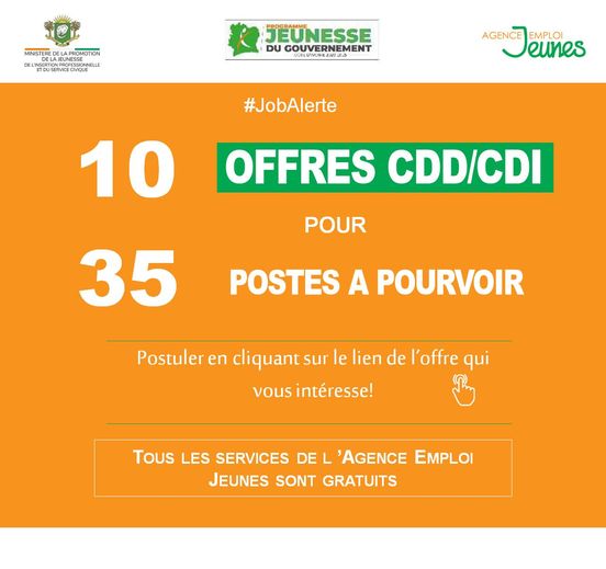  L’Agence emploi jeunes recrute en CDI et CDD pour ces 45 postes : postulez maintenant!