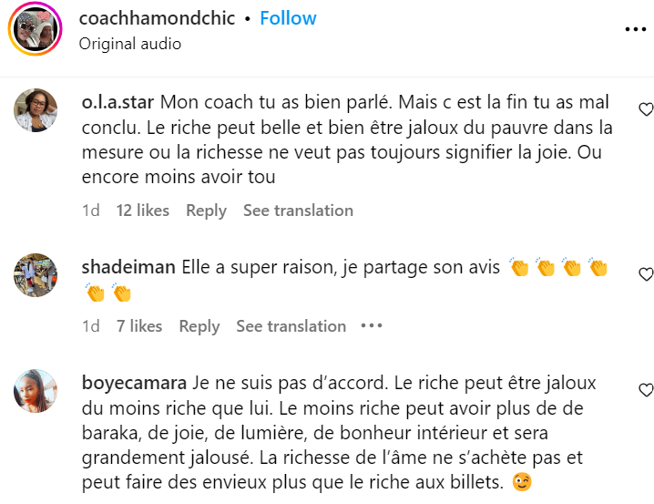 Coach Hamond Chic : "Quand tu as un quotidien riche, tu n'as pas le temps d'être jaloux de ton prochain...(vidéo)!