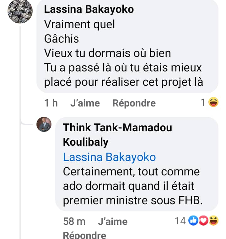 reponse cinglante de Mamadou Koulibay à un internaute