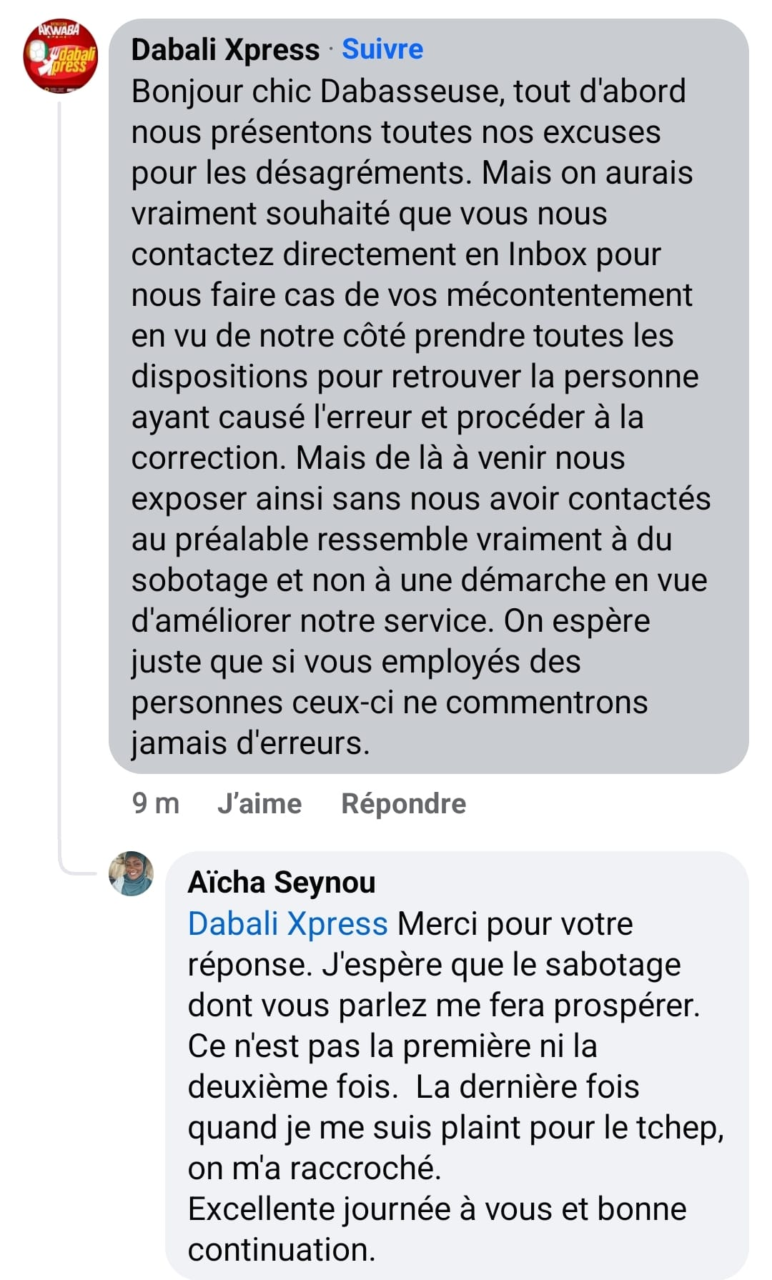 DABALI Xpress : C'est parce qu'il n'y pas à manger au plateau que vous nous servez des trucs comme ça !