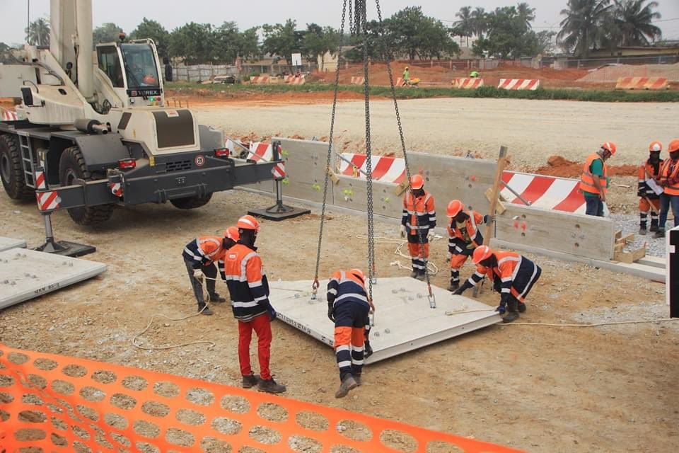 Developpement : Le premier mur VSoL du métro d'Abidjan a été construit à Abobo (photos).