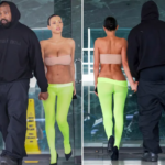 Le rappeur Kanye West baisse le legging de sa femme Bianca Censori pour dévoiler ses fesses alors qu'ils se rendent à une réunion d'affaires (Photos).