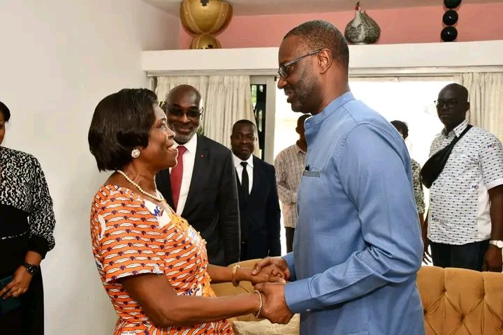  Côte d’Ivoire : Le president du PDCI-RDA Tidjane Thiam chez Mme Simone Ehivet Gbagbo