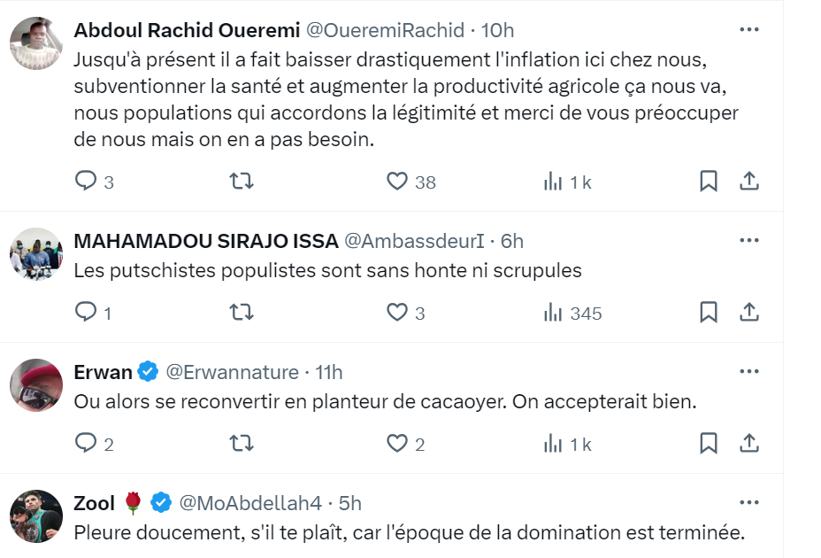 Geneviève Goetzinger à Ibrahim Traoré suite à ses félicitations à Bassirou Diomaye Faye : "Vous devriez avoir la décence de vous taire !"