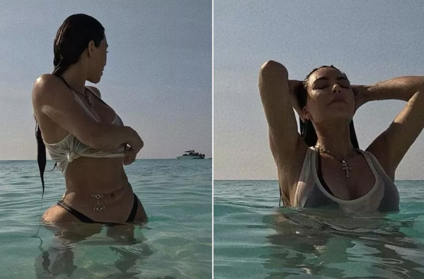  Kim Kardashian affiche ses courbes en bikini sur des photos de plage, les fans n’en reviennent pas.