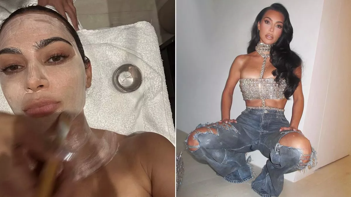 Kim Kardashian a montré son visage sans maquillage lors d'une séance de soins relaxante.