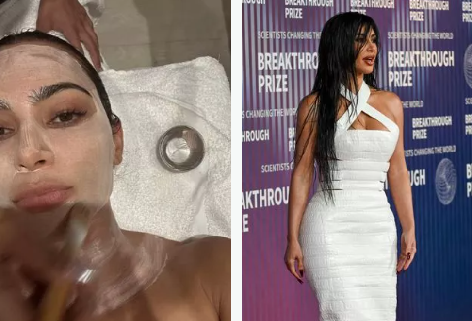 Kim Kardashian a montré son visage sans maquillage lors d'une séance de soins relaxante.