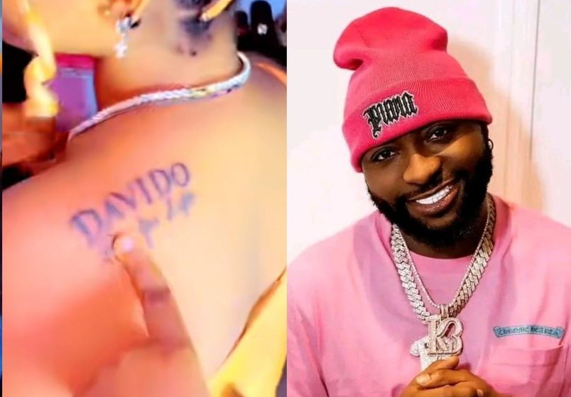  Un fan de Davido se tatoue son nom sur le corps et demande à être adopté