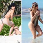 Kim Kardashian porte un bikini lors de ses vacances avec ses sœurs, ce qui lui vaut une comparaison avec Bianca.