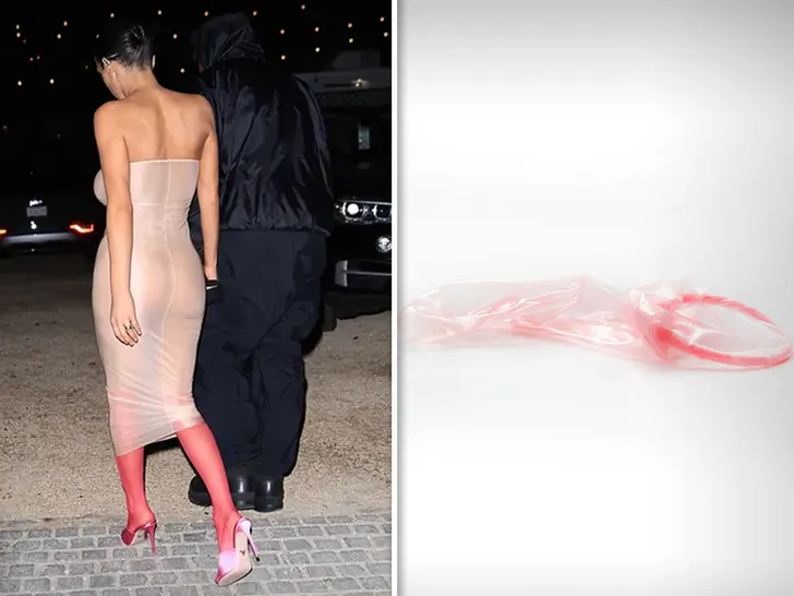 Bianca Censori est complètement nue sous une robe en forme de préservatif avec Kanye