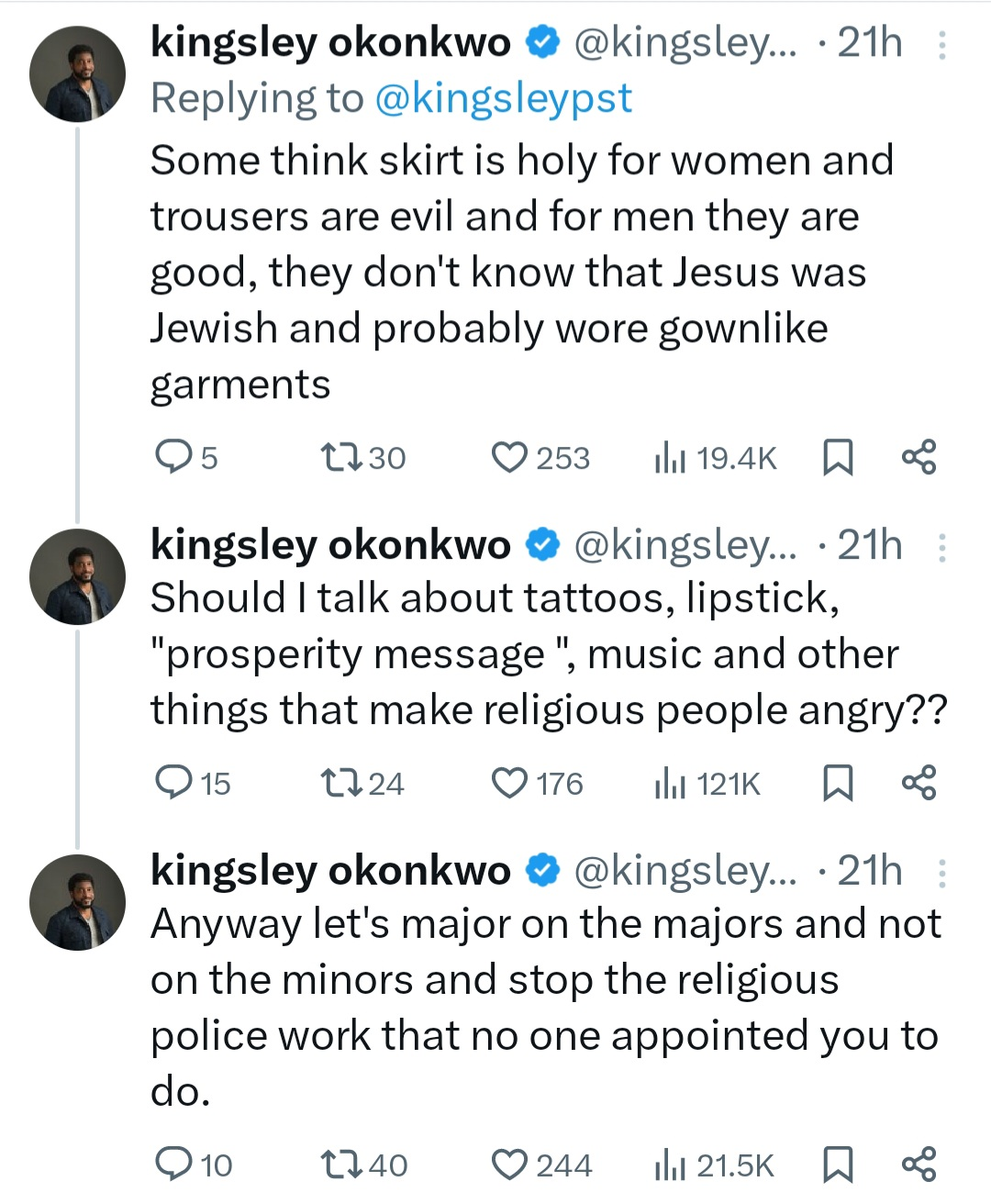 "Ils ne savent pas que Jésus était un Nazaréen et qu'il avait probablement les cheveux longs", dit le pasteur Kingsley Okonkow aux chrétiens qui pensent que les dreadlocks sont impies