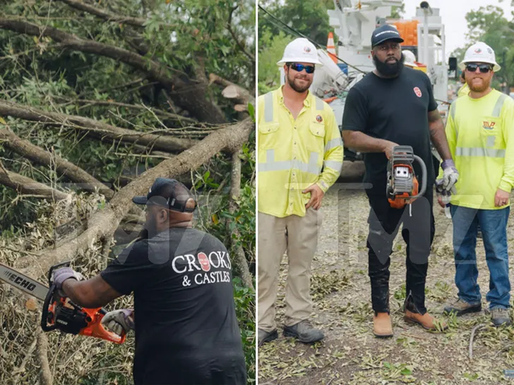 Trae Tha Truth et le Relief Gang font des heures supplémentaires pour réparer les dégâts causés par la tempête à Houston