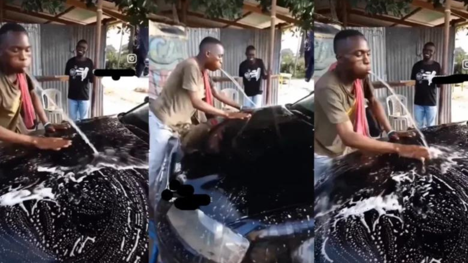 Insolite : Un homme étonne en lavant une voiture avec de l’eau provenant de sa bouche (vidéo)
