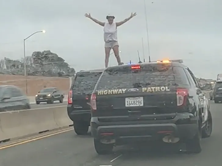  Une Femme impliquée dans une poursuite policière à Los Angeles se dénude sur l’autoroute