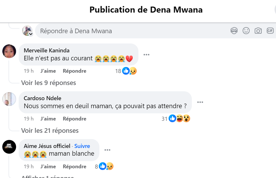 Décès de Blanche Tunasi : Dena Mwana annonce son concert et se fait lyncher sur les réseaux sociaux