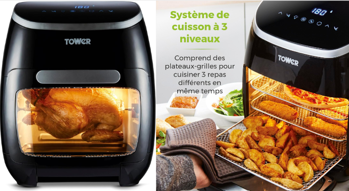  Tower T17076 Xpress Pro Combo Air Fryer : Le Mini Four Numérique 10-en-1 pour des Repas Variés et Sains