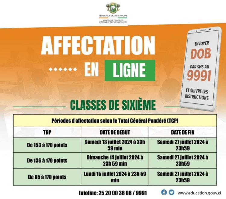 Côte d'Ivoire : Lancement de l'affectation en ligne pour les élèves de 6ème et Seconde