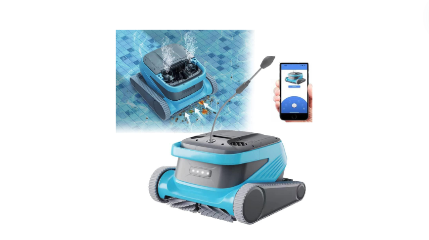 Aspirateur de Piscine robotique entièrement Automatique à 90 ° avec contrôle APP, paniers filtrants Super Plus Grands de 6 L, pour Piscine Hors Sol/enterrée