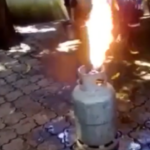 Comment éteindre une bouteille de gaz en feu ?