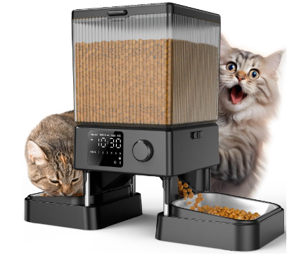 
oneisall 5L Distributeur Croquettes Chat Automatique 2 Bols Mangeoire Automatique pour Chat