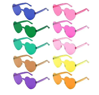 SUTOUG 10PCS Heart-Shaped Glasses