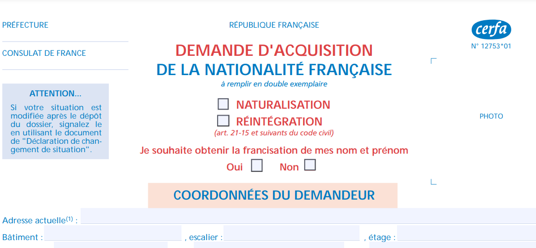 Quelles sont les papiers pour demander la nationalité française