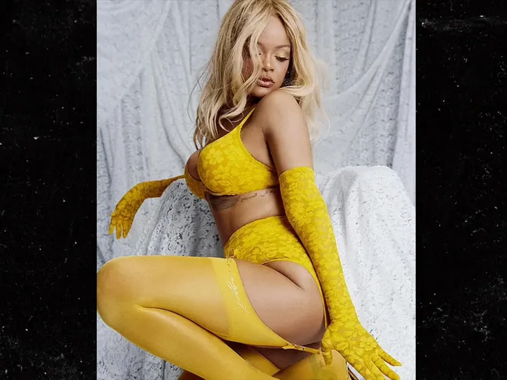 Rihanna enflamme la toile avec un ensemble lingerie jaune pour Savage X Fenty