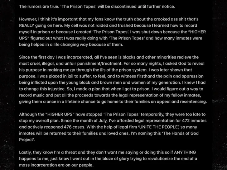 Tory Lanez Avertit Ses Fans : Il Pourrait Être en Danger Après une Descente en Prison