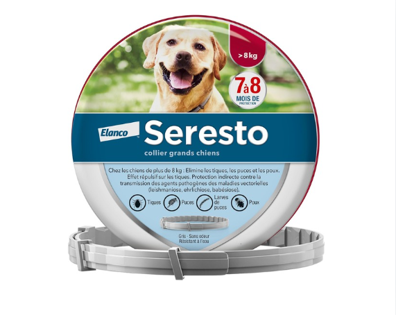 Seresto Collier Grands Chiens – Protection anti-puces et anti-tiques pour chiens de plus de 8 kg