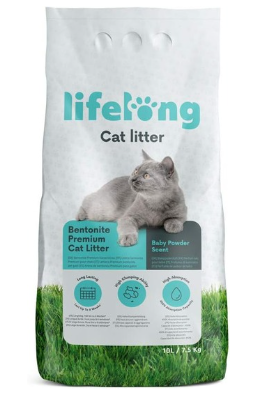  Marque Amazon – Lifelong Litière pour chats, agglomérante bentonite, parfum talc pour bébé, 10L