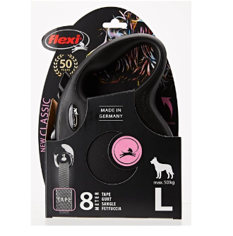 Découvrez la Laisse Enrouleur Flexi New Classic Sangle 8m pour Chiens jusqu’à 50 kg