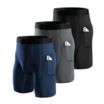 Niksa - Lot de 3 Shorts de Compression pour Hommes avec Poches