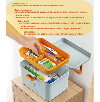 Cette Boîte à Médicaments Portable à Deux Couches avec Poignée de Transport n'est pas comme les autres