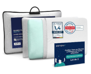 Découvrez le lot de 2 oreillers ZenPur Cervicaux Souples 40x60 : L'alliance parfaite entre confort et ergonomie