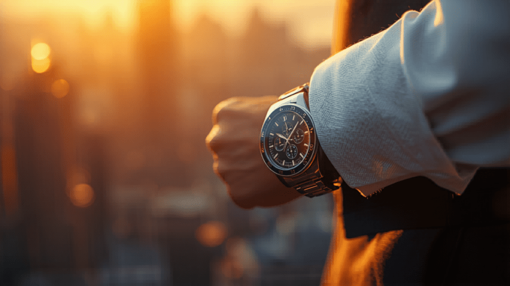 Montre chronographe homme au poignet – tendances montres homme 2026
